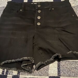 Maurices Black Button-Fly Jean Shorts